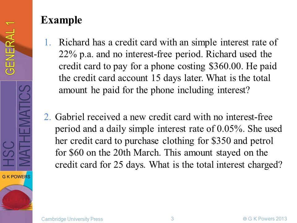 richard has a credit card with an simple interest rate of 22