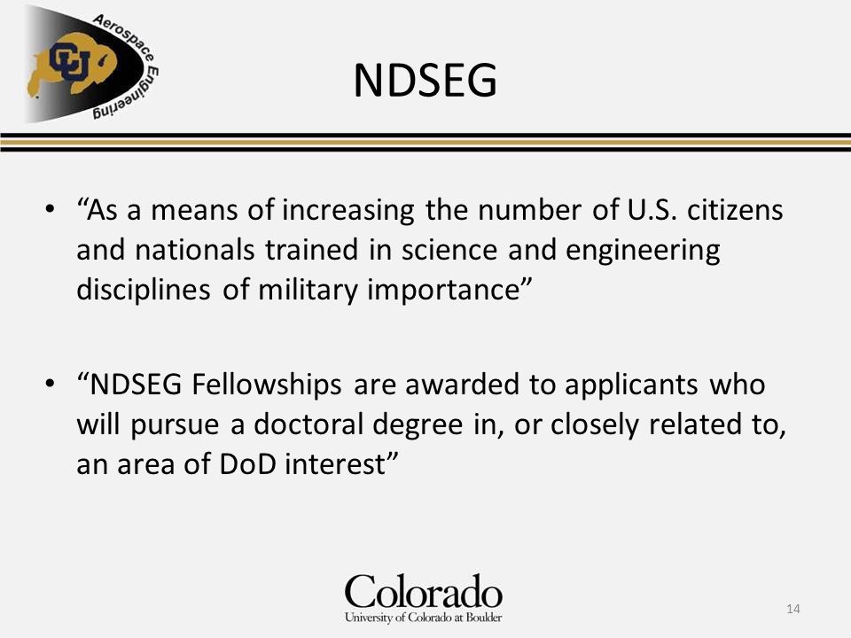 NDSEG As a means of increasing the number of U.S.