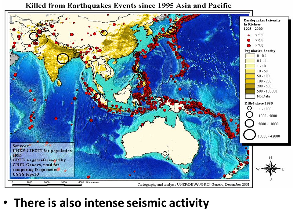 There is also intense seismic activity