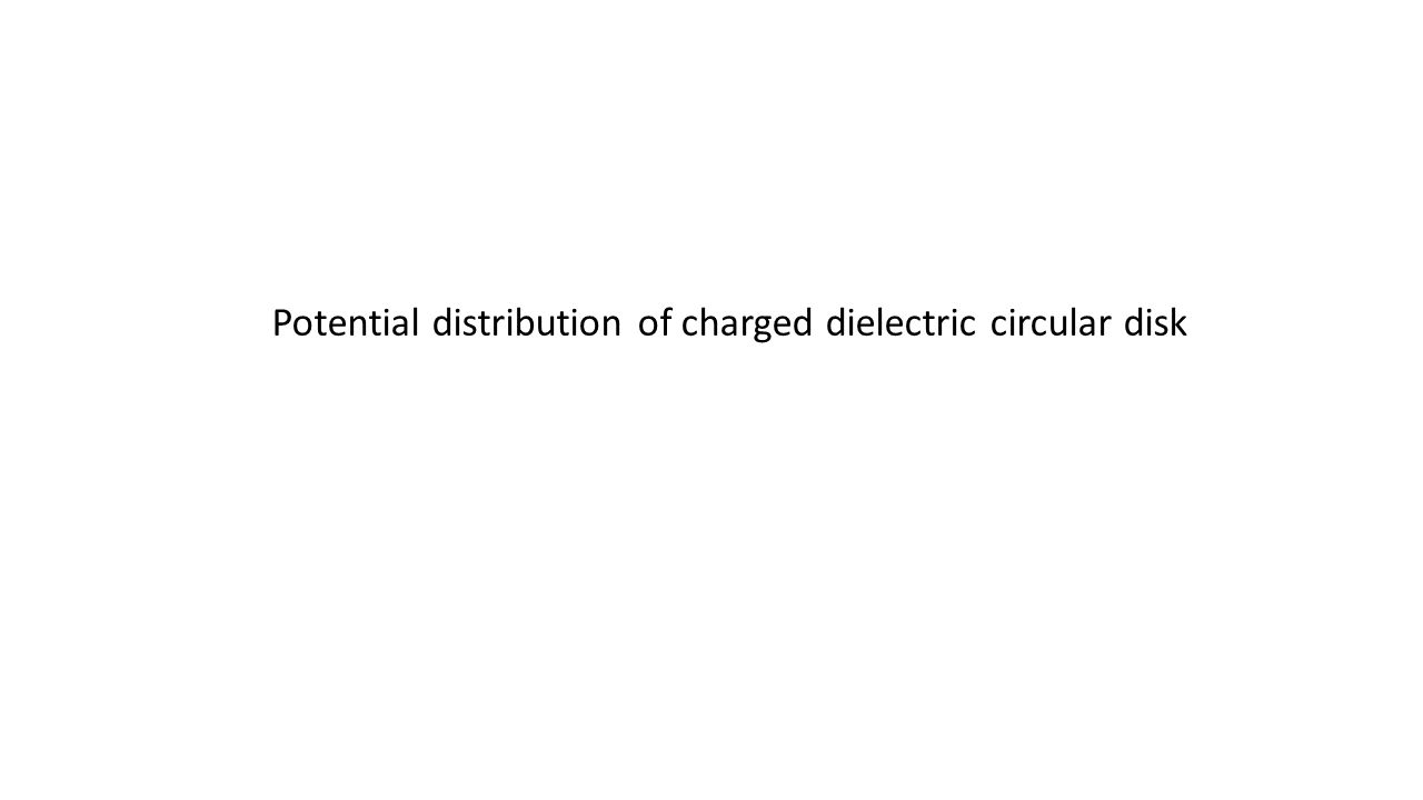Potential distribution of charged dielectric circular disk