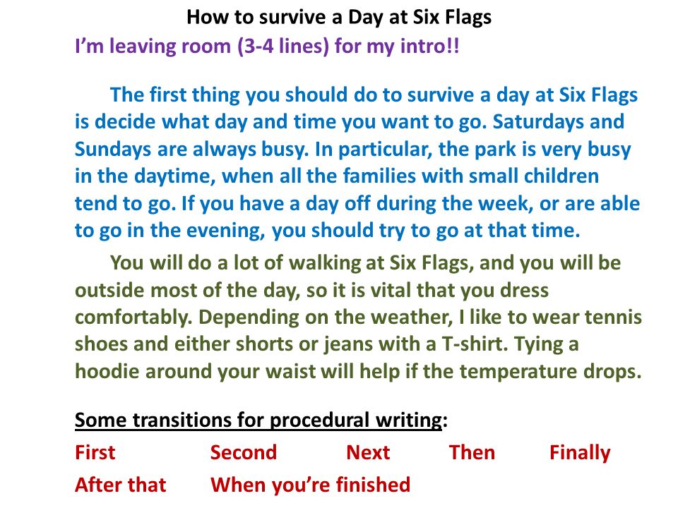 How to survive a Day at Six Flags I’m leaving room (3-4 lines) for my intro!.