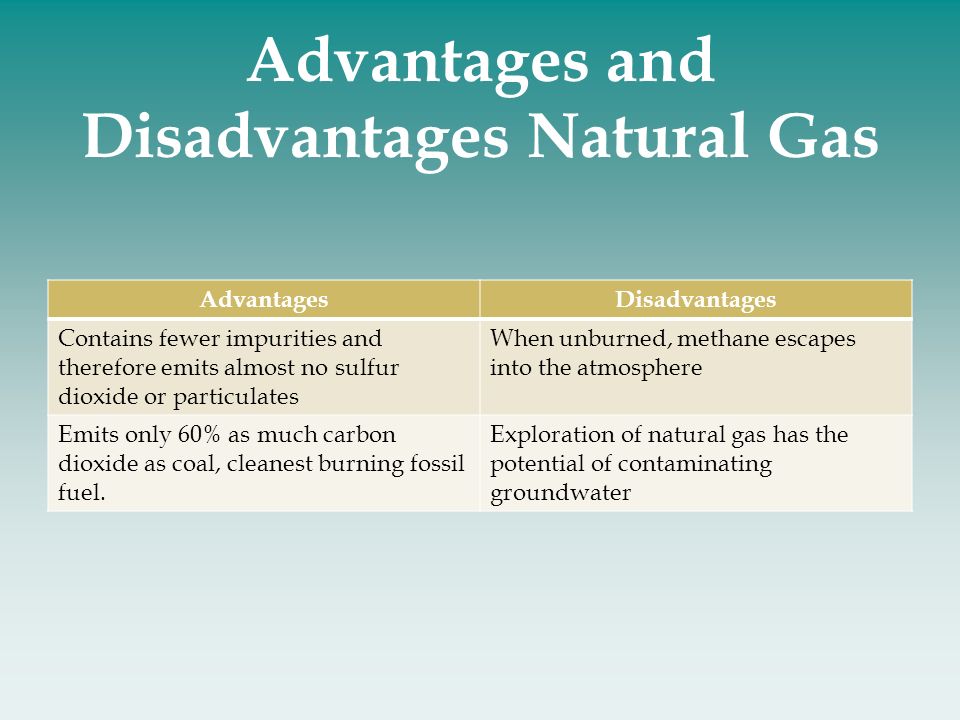 chapter 12 nonrenewable energy resources nonrenewable energy advantages and disadvantages of natural gas