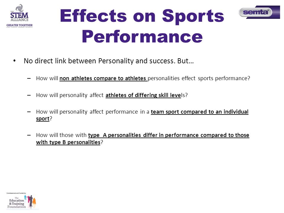 effects of personality on sports performance