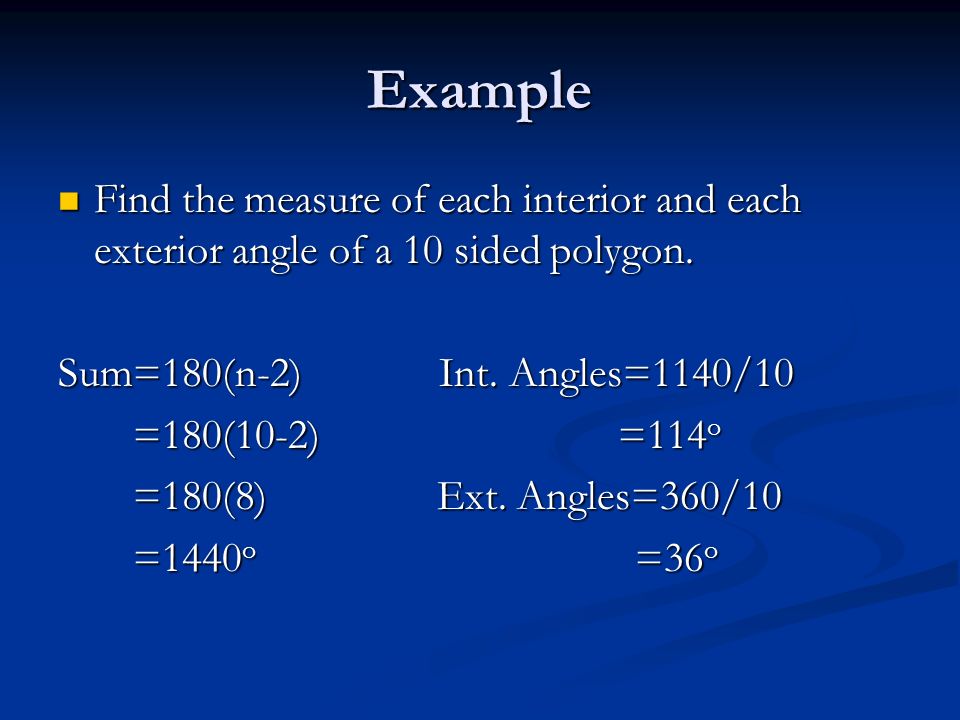 Polygon Equations Summary Equation The Sum Of The Exterior