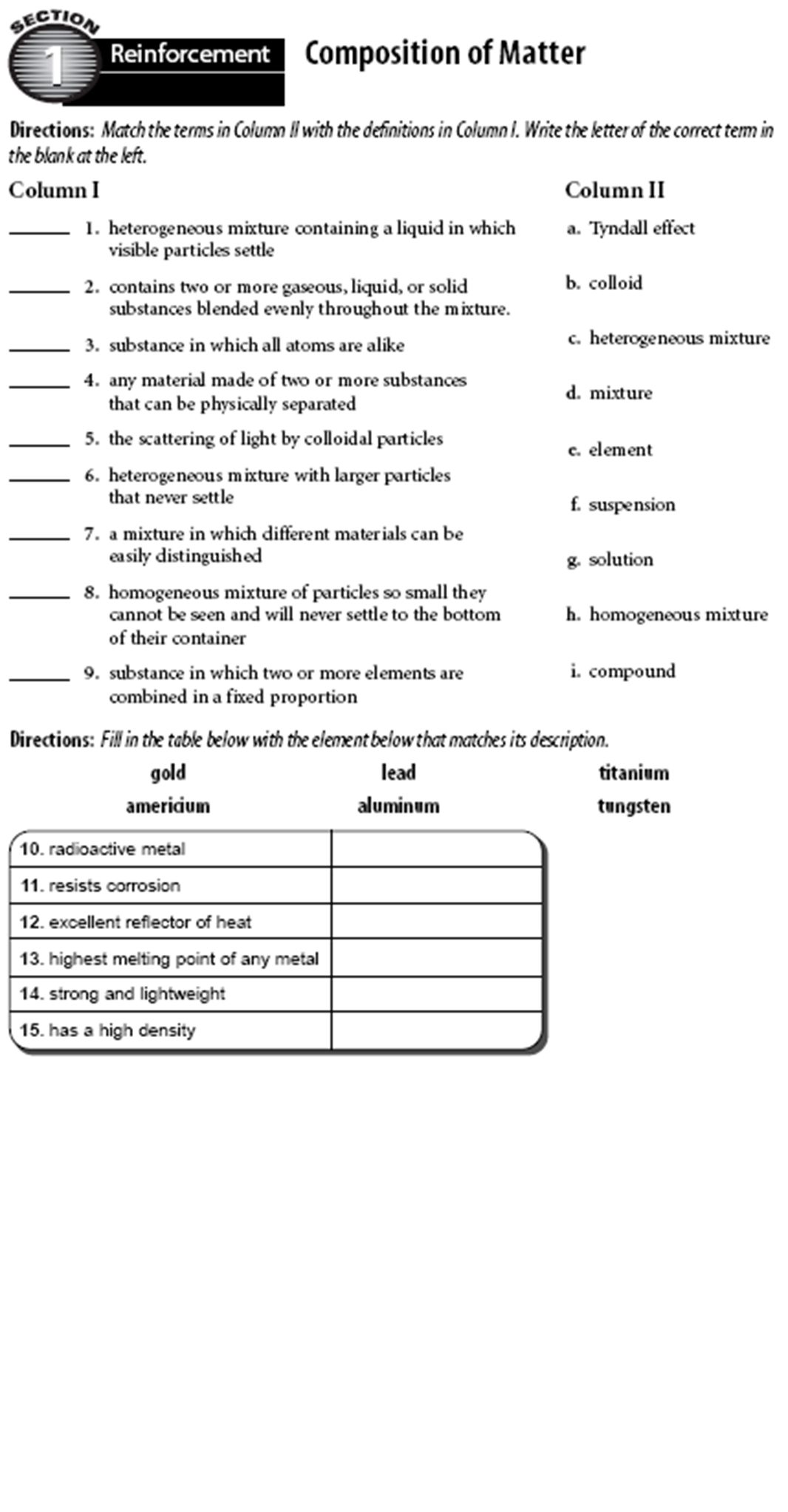 CLASSIFICATION OF MATTER - ppt video online download Within Composition Of Matter Worksheet Answers