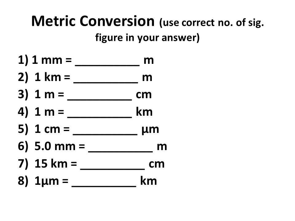 Metric to English and Vice-versa. Unit Conversion What if you are given a  measurement with certain unit and you need to express that same  measurement. - ppt download