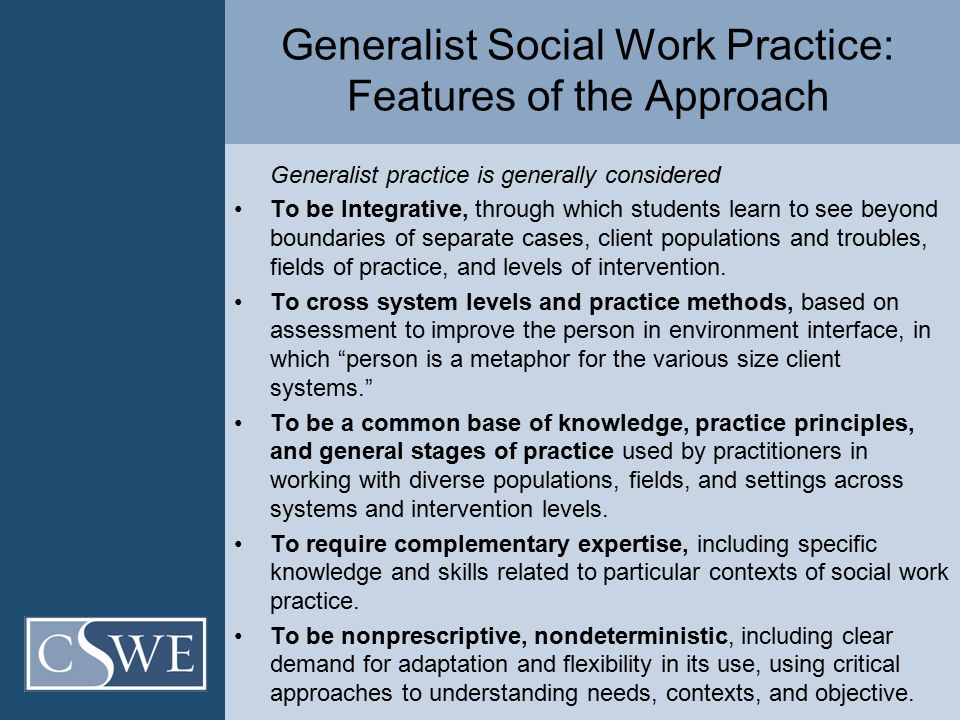 Council On Social Work Education Generalist Social Work Practice