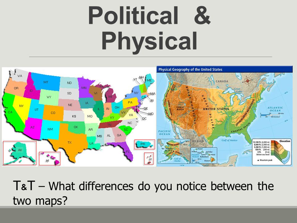 What Is The Difference Between A Physical Map And A Political Map