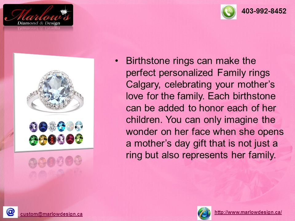 Birthstone rings can make the perfect personalized Family rings Calgary, celebrating your mother’s love for the family.