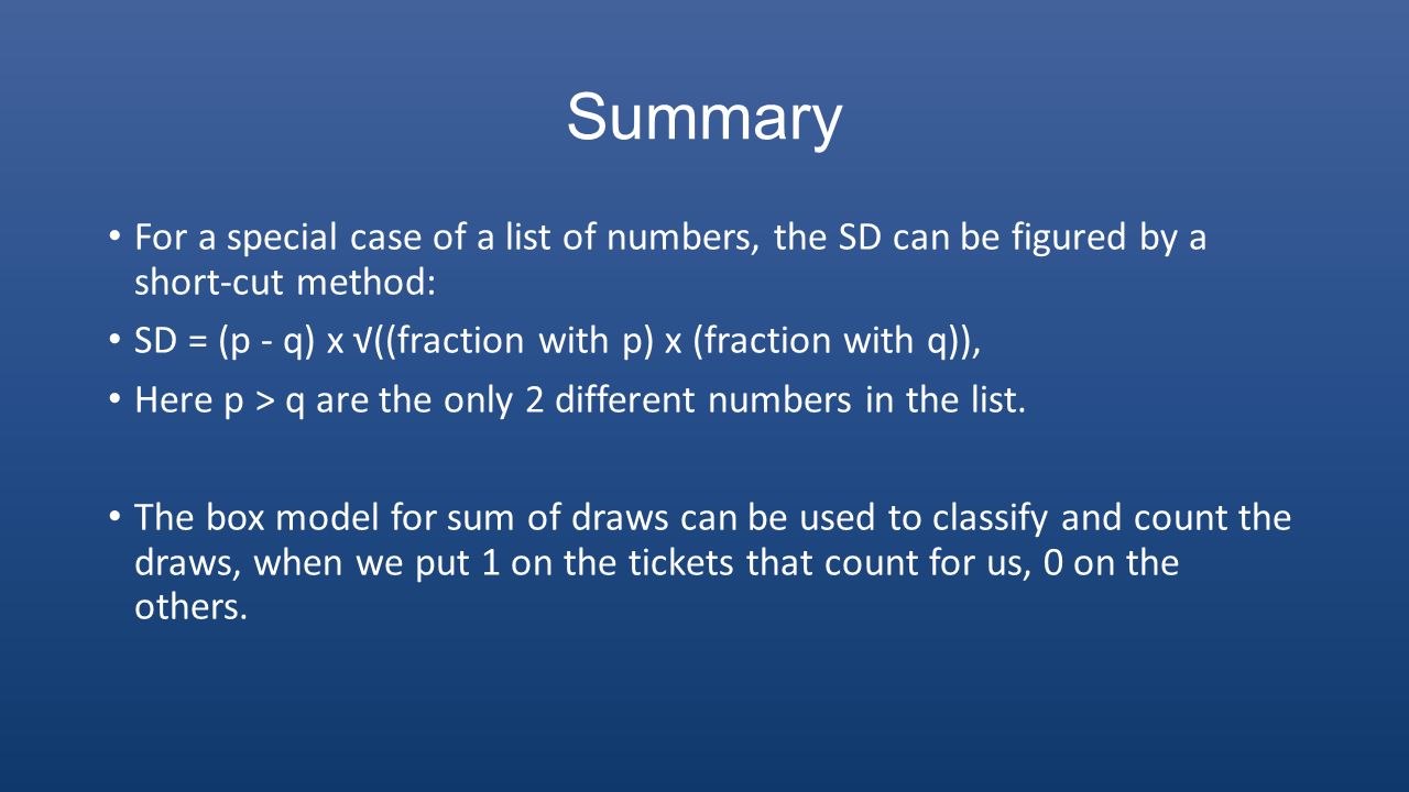 the expected value the