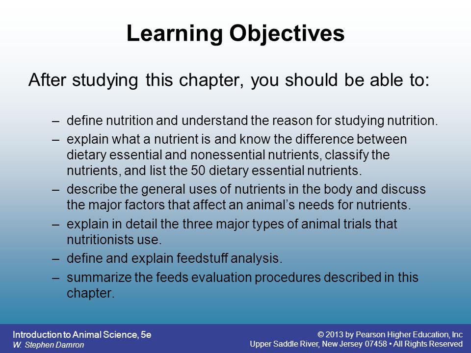 Introduction to Nutrition Chapter 5 W. Stephen Damron Introduction to Animal  Science: Global, Biological, Social, and Industry Perspectives. - ppt  download