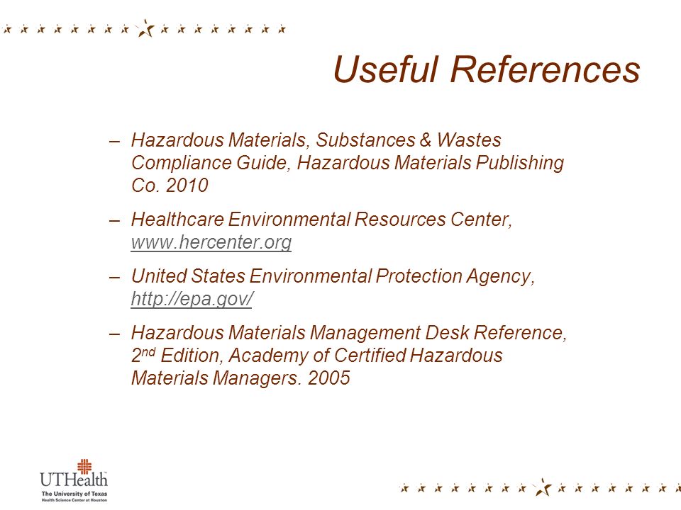 Management Of Hazardous Wastes Topics Covered If An Organization