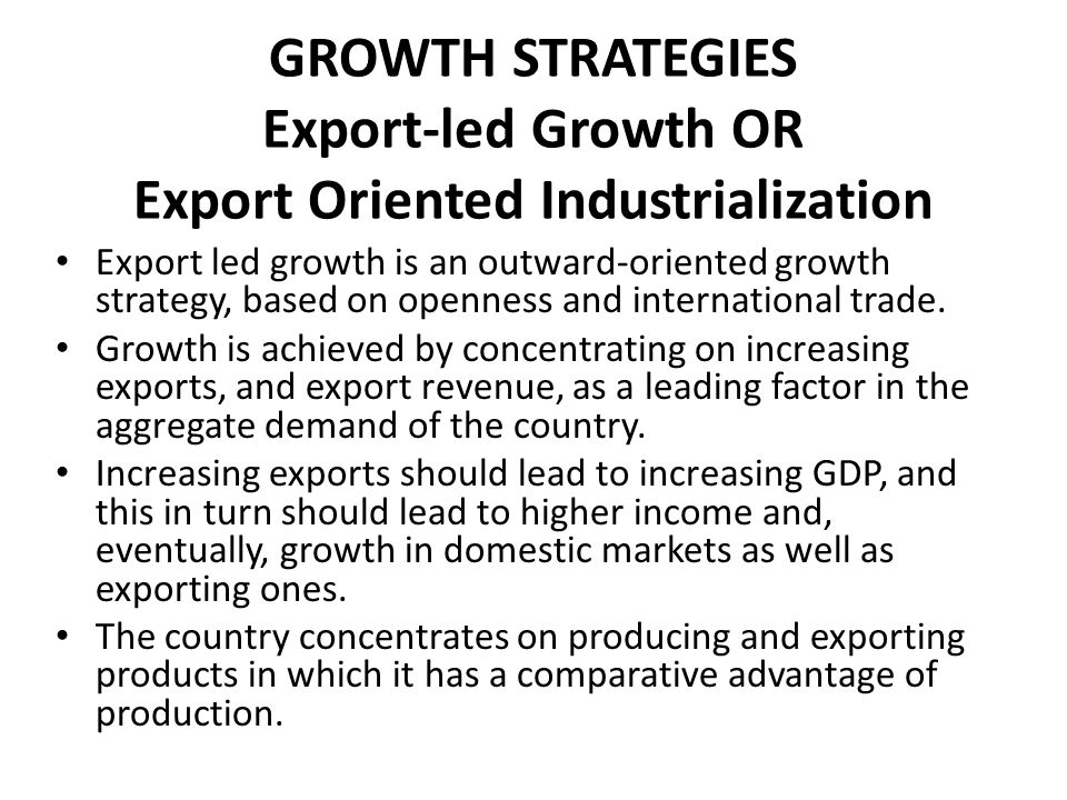 export oriented industrialization