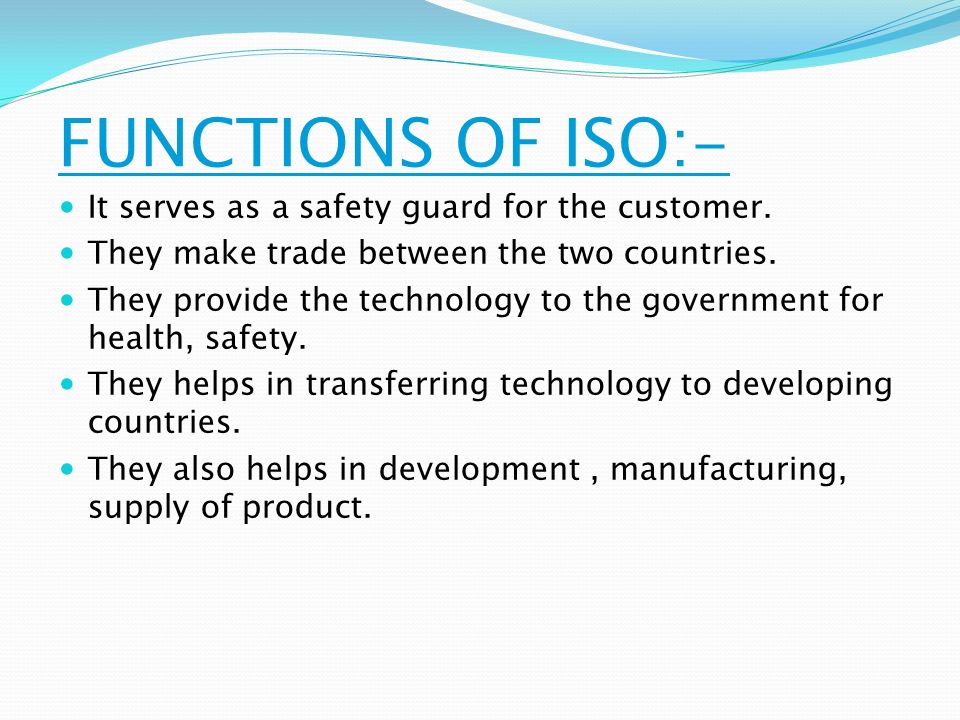 Iso 9000 14000 And Validation Introduction I S O 4 Functions