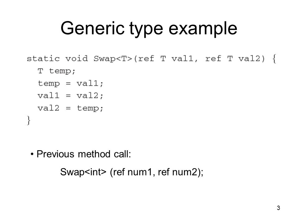 1 Lecture 5 Generic Types and Big O. 2 Generic Data Types A generic data  type is a type for which the operations are defined but the types of the  items. - ppt download