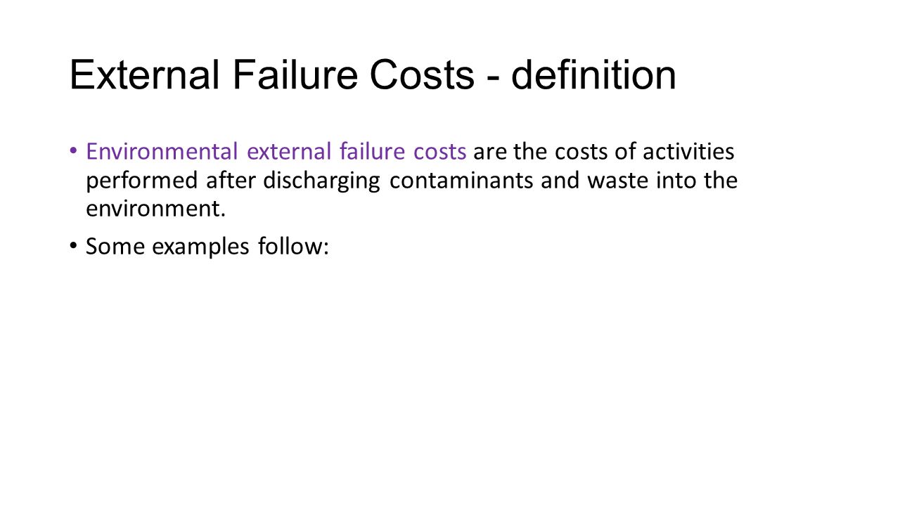 example of external failure cost