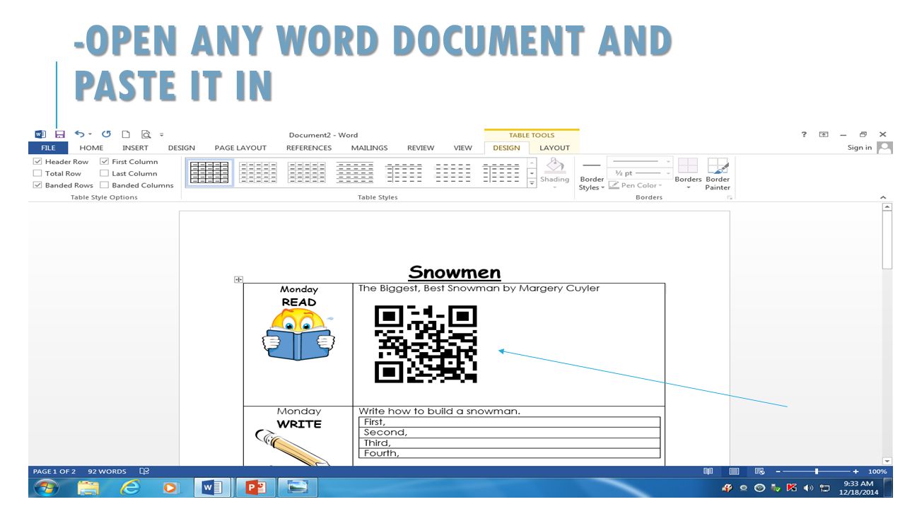 -OPEN ANY WORD DOCUMENT AND PASTE IT IN