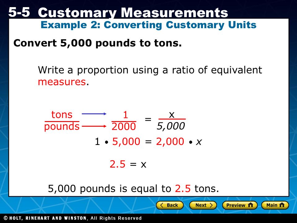 Holt CA Course Customary Measurements AF2.1 one unit measurement to another (e.g., from feet to miles, from centimeters to inches). Also. - ppt download