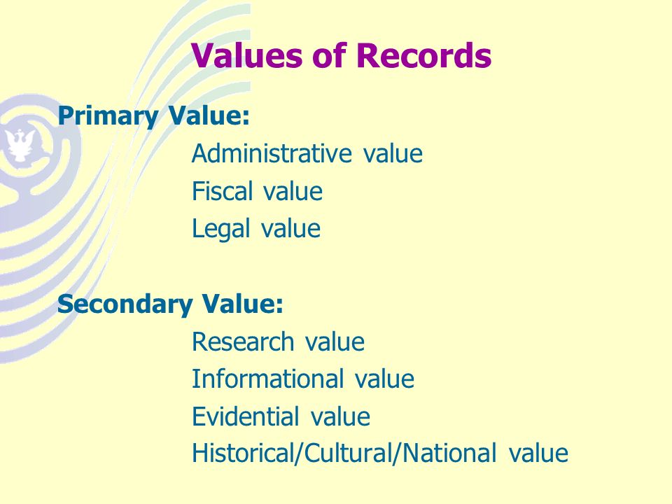 RECORDS MANAGEMENT: IDENTIFY, TRANSFER & DISPOSAL OF RECORDS. - ppt download