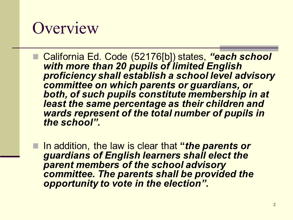 2 Overview California Ed.