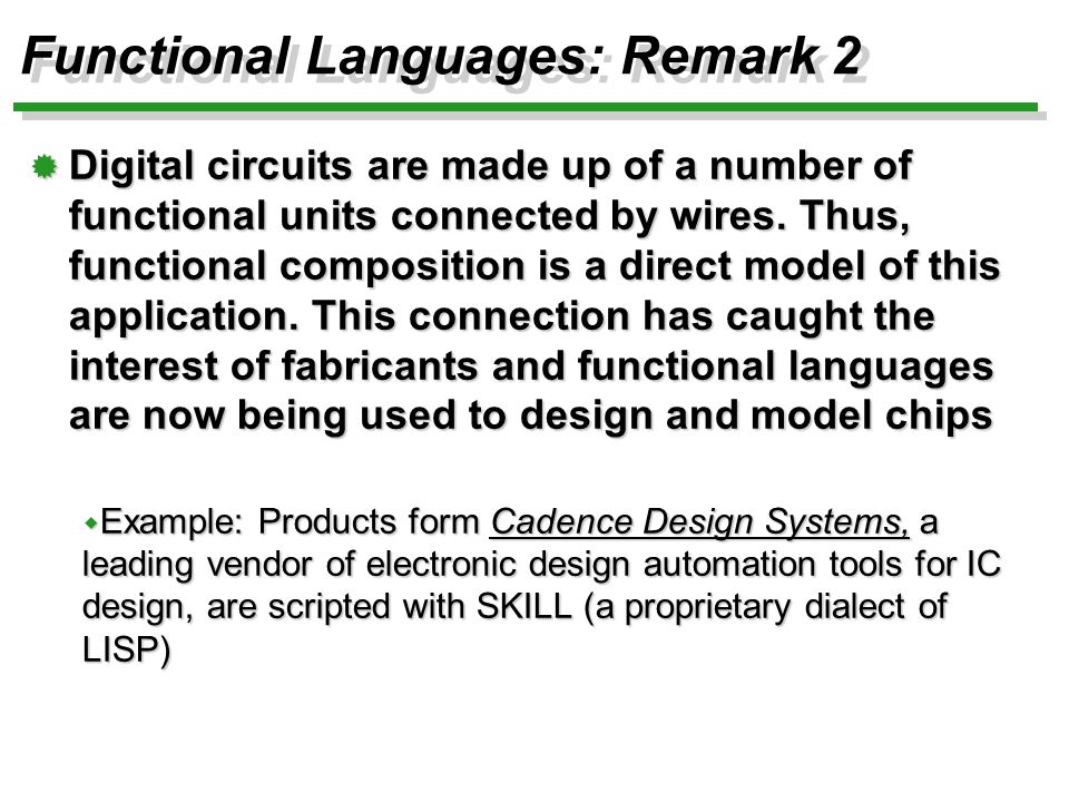 ICOM 4036: PROGRAMMING LANGUAGES Lecture 4 Functional Programming The ...
