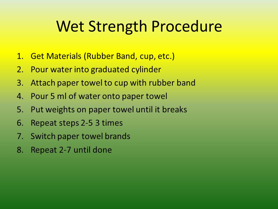 Know Your Paper! Wet Strength Defined. 