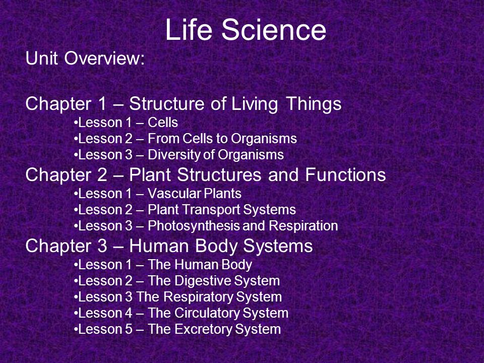 life science unit overview chapter 1 structure of living things