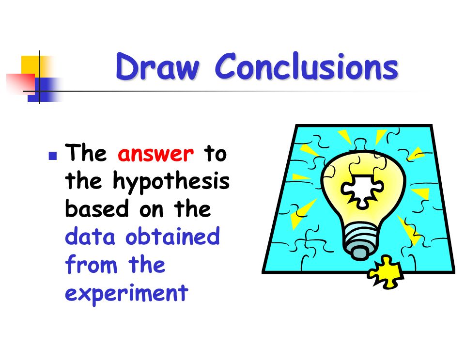 Draw Conclusions The answer to the hypothesis based on the data obtained from the experiment