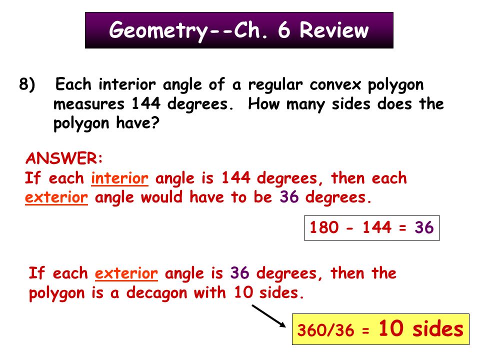 Geometry Ch 6 Review Classify Each Polygon As Regular