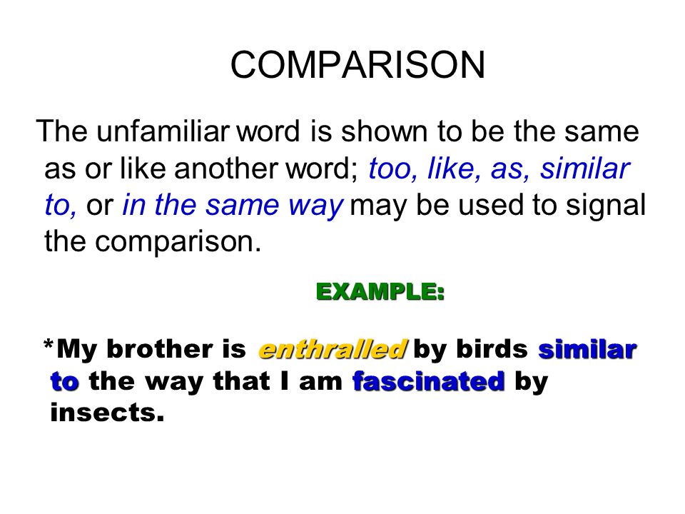 How Do You Guess The Meaning Of An Unfamiliar Word? There are words or  phrases (or CONTEXT CLUES) around an unfamiliar word that can help you  understand. - ppt download