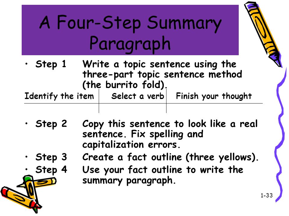 four step summary paragraph