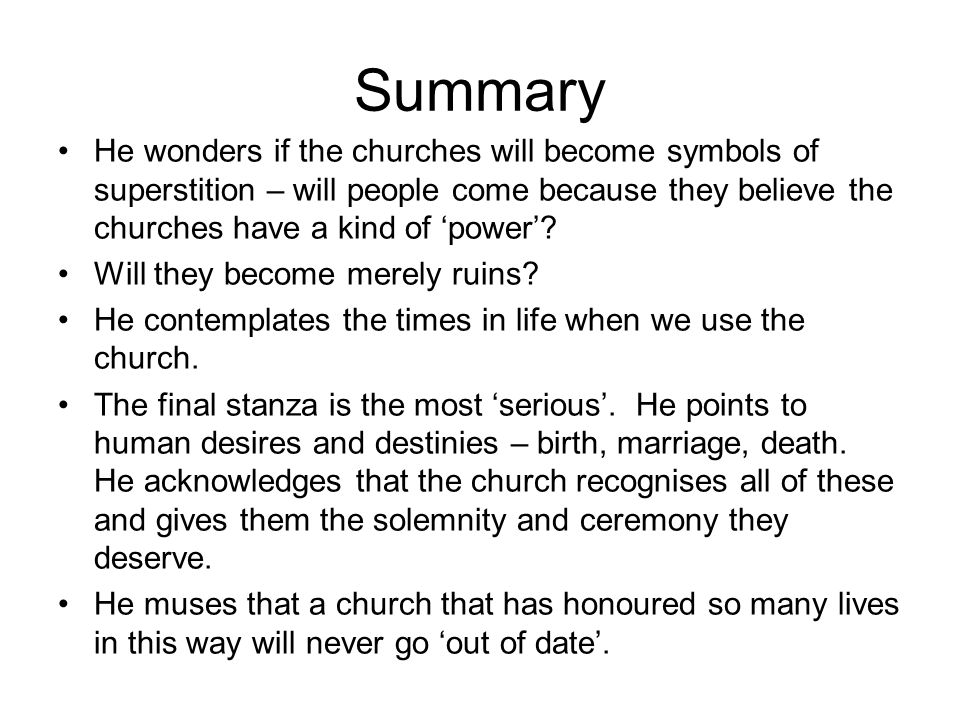 Church Going By Philip Larkin Link to a reading and visual presentation -  ppt download