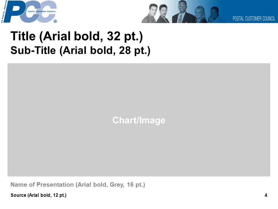 Title (Arial bold, 32 pt.) Sub-Title (Arial bold, 28 pt.) 4 Source (Arial bold, 12 pt.) Name of Presentation (Arial bold, Grey, 16 pt.) Chart/Image