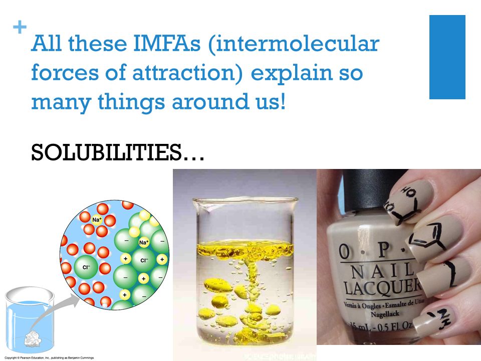 + All these IMFAs (intermolecular forces of attraction) explain so many things around us.