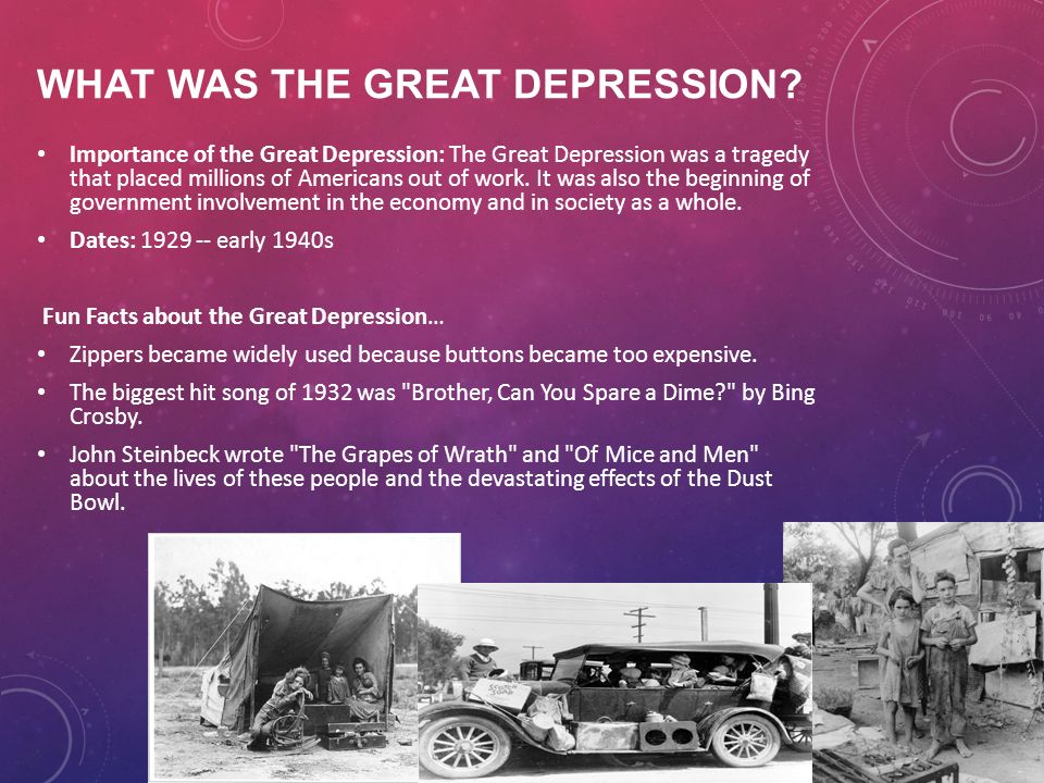 WHAT WAS THE GREAT DEPRESSION.