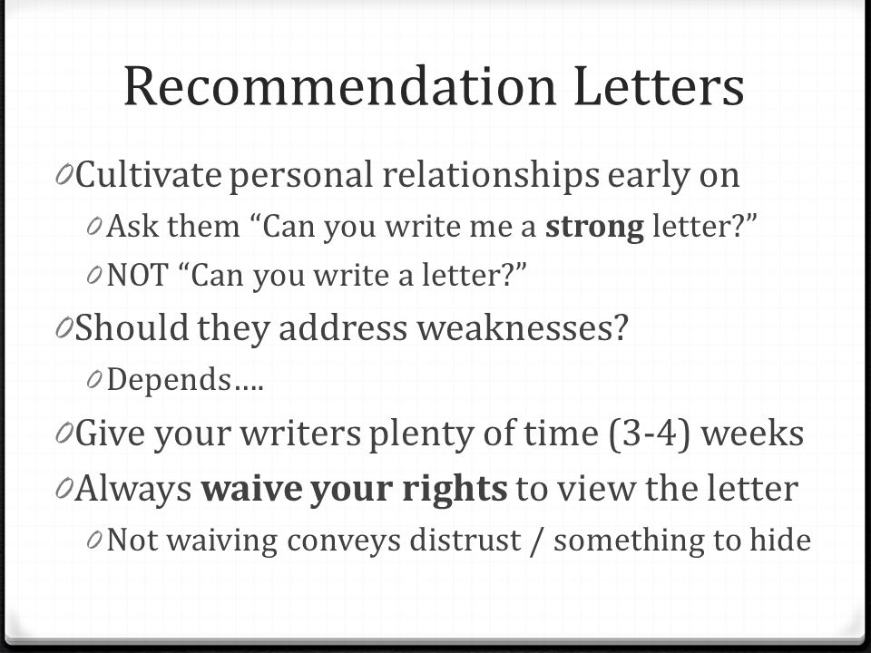 are you applying to graduate school cvs rec letters and other waive rights to see a recommendation letter