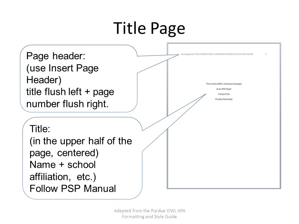 Apa Formatting And Style Guide Adapted From The Purdue Owl Apa Formatting And Style Guide Ppt Download