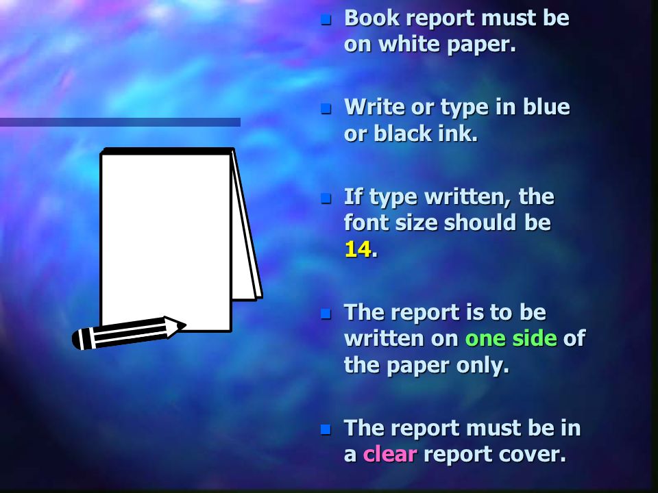 Format n Be sure to follow THIS format for writing your report.