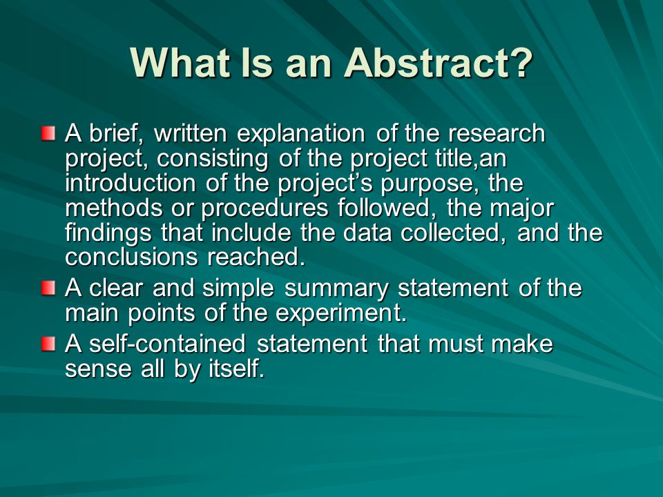 how to write abstract of project