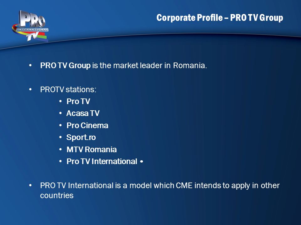 PRO TV International A Successful Model of Cross-border Distribution. - ppt  download