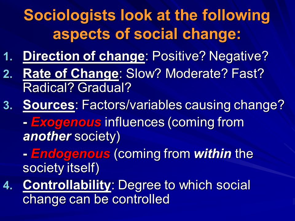 direction of social change