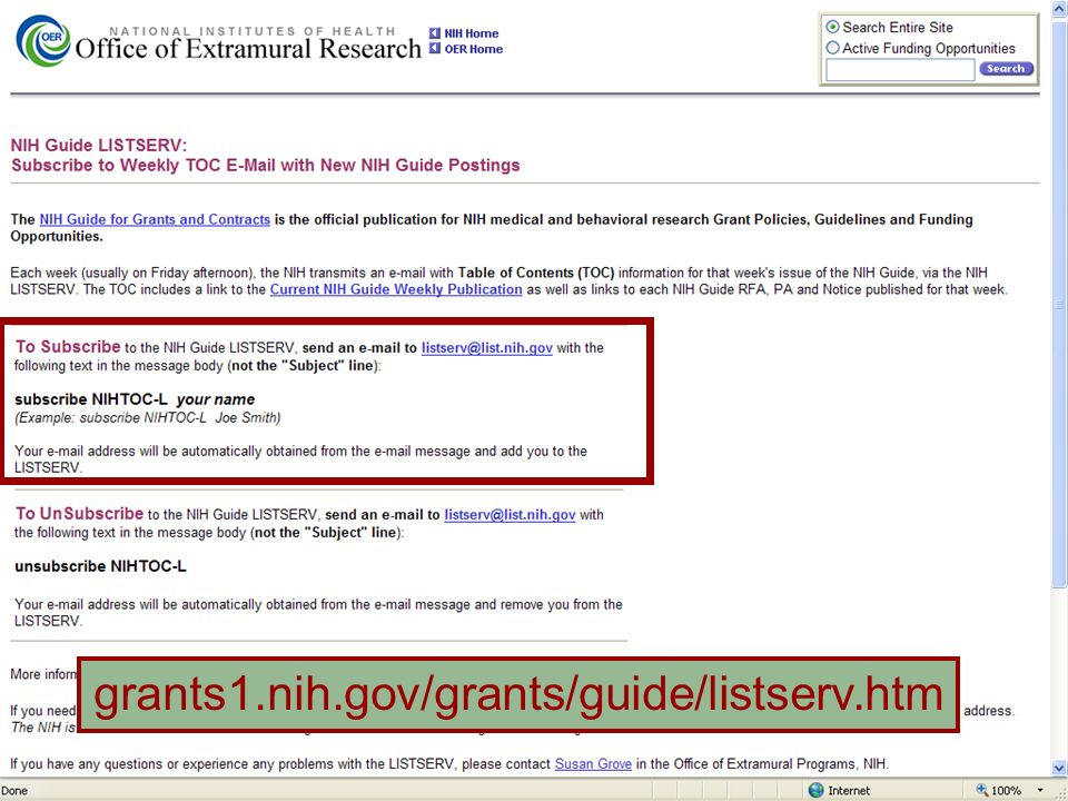 grants1.nih.gov/grants/guide/listserv.htm