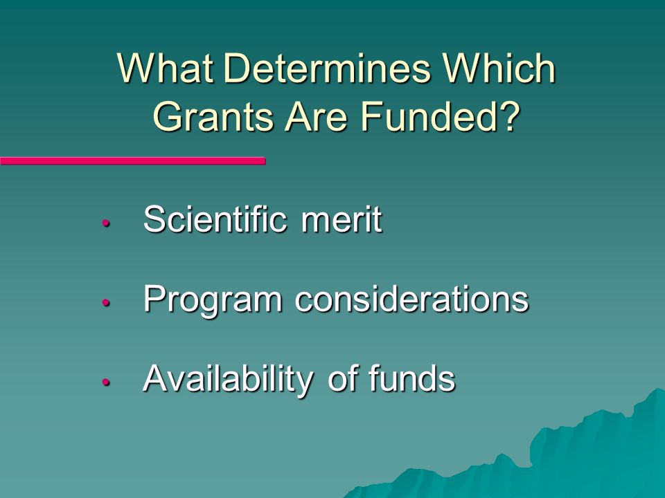 What Determines Which Grants Are Funded.