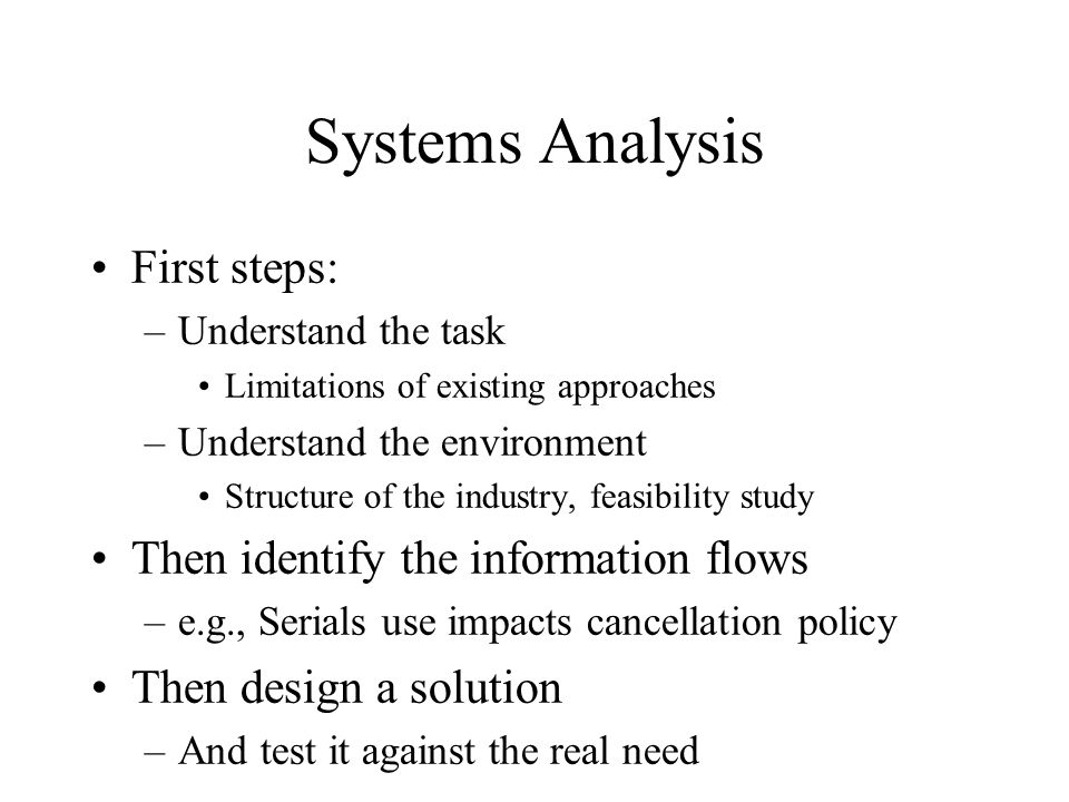 limitation of system analysis