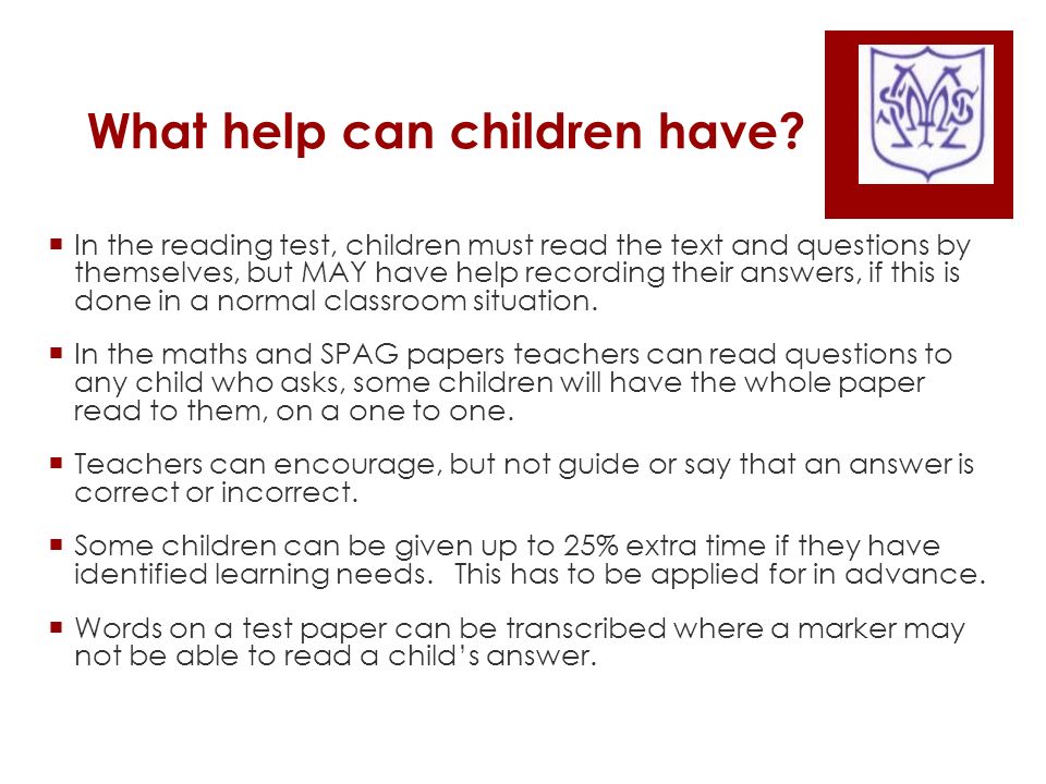 What help can children have.