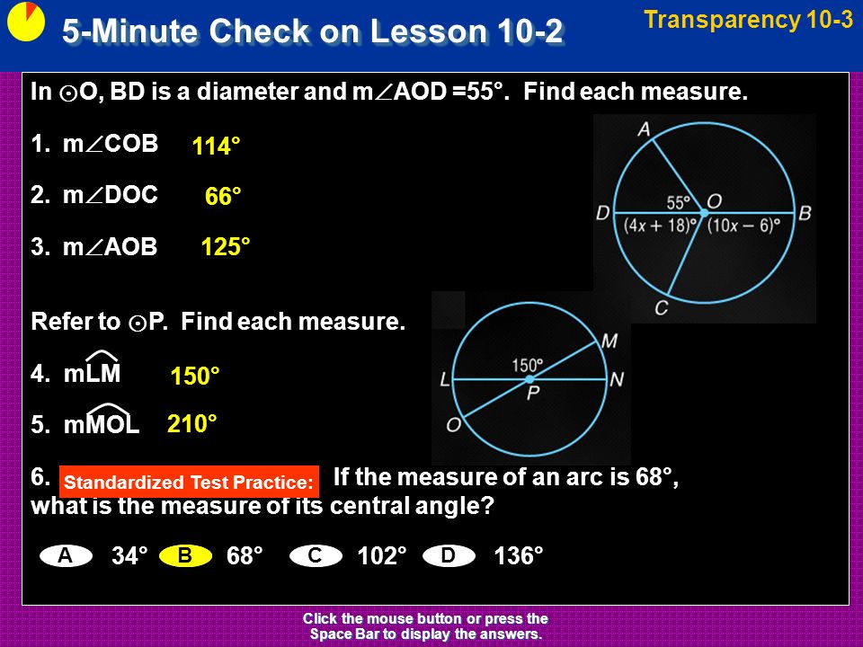 5 Minute Check On Lesson 10 2 Transparency 10 3 Click The