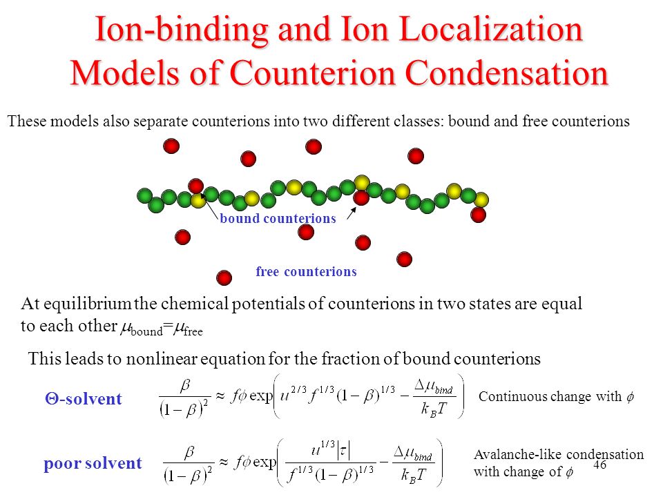 31 Polyelectrolyte Chains at Finite Concentrations Counterion Condensation  N=187, f=1/3,  LJ =1.5, u=3 c  3 = c  3 = ppt download
