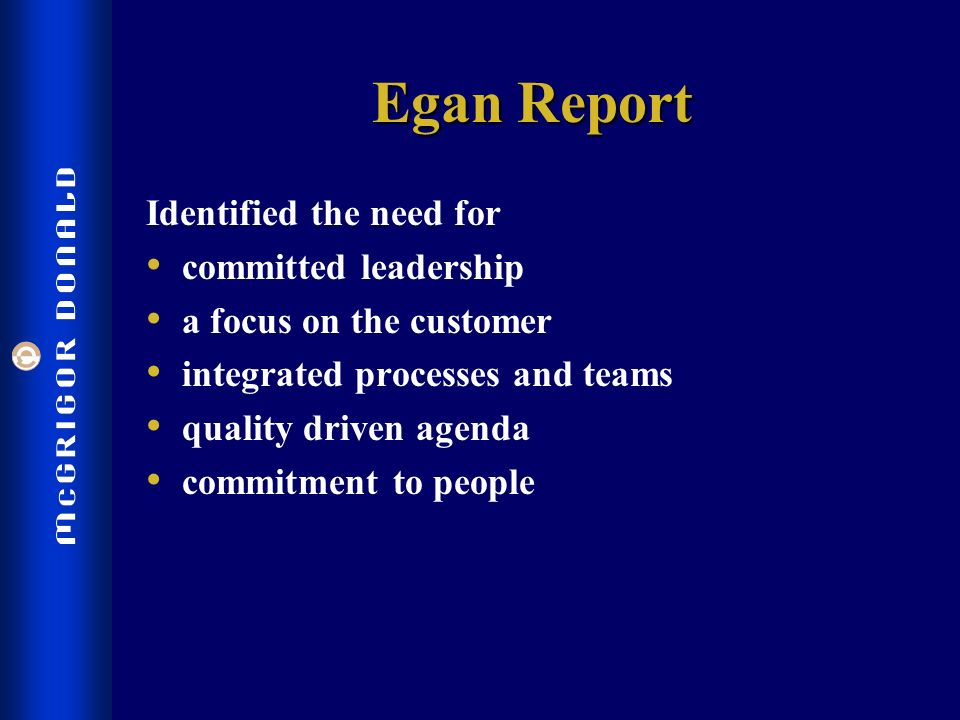 the egan report