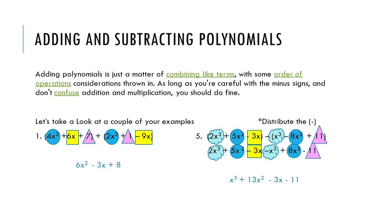 polynomials naming adding and subtracting naming polynomials a