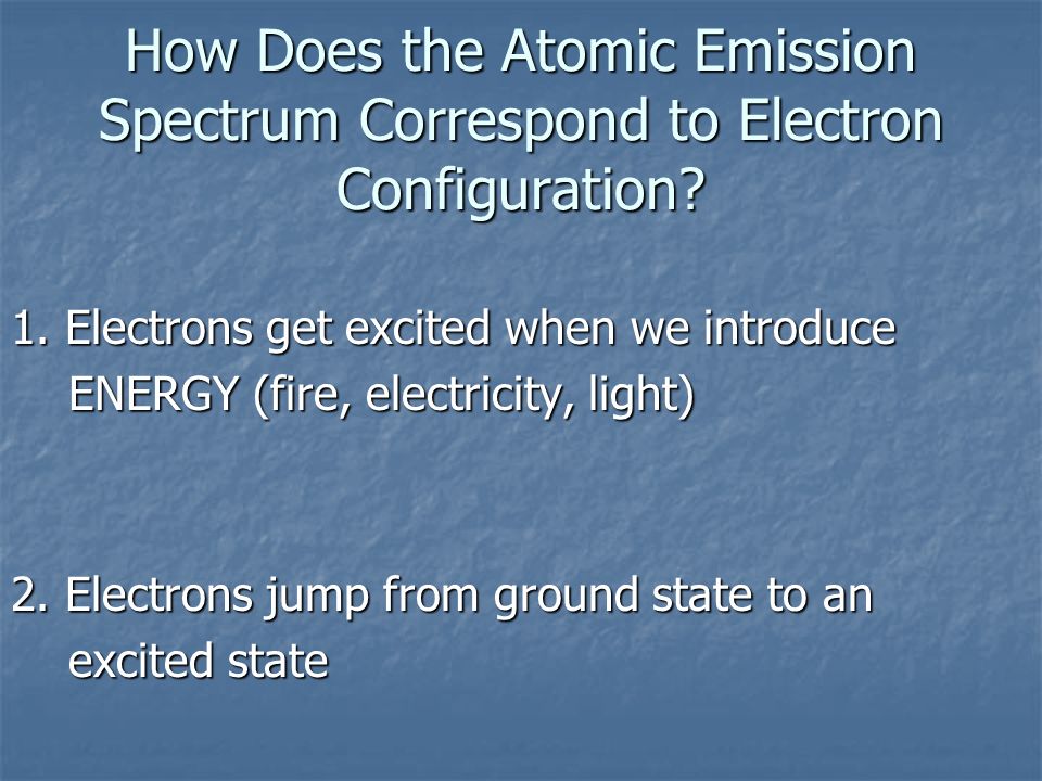 How Does the Atomic Emission Spectrum Correspond to Electron Configuration.